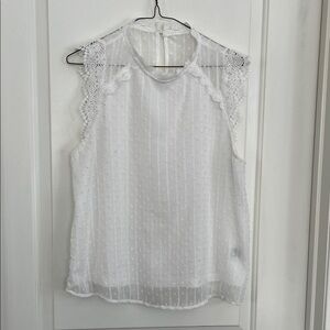 Shein lace accent blouse with Swiss dot size 10